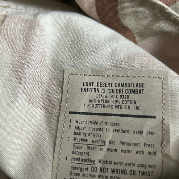 Desert Camouflage 3 color Combat Coat BDU Top size Small Short - Picture 5 of 5